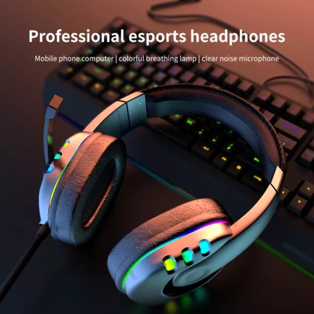 Gaming Headset with Microphone for Xbox-One Earmuffs with LED Light 3