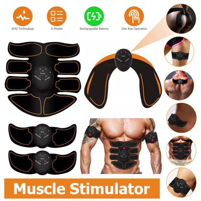 ABS EMS Abdominal Muscle Toning Trainer Stimulator Hip Lifter Toner Fitness USB