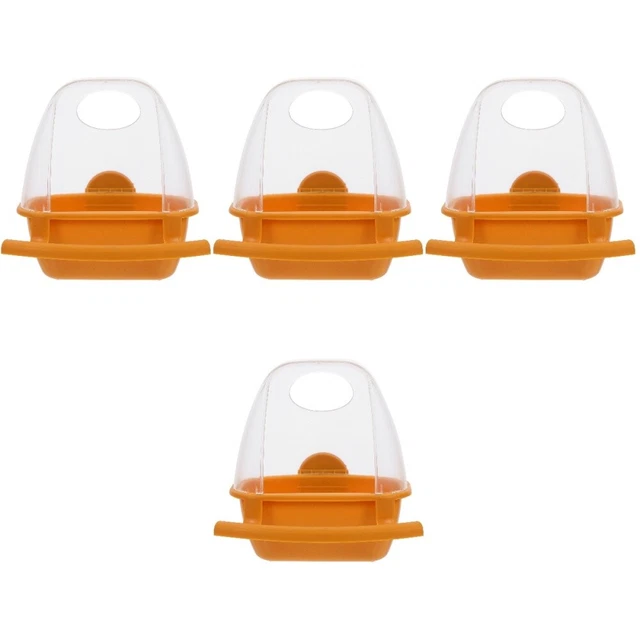 4pcs Transparent Perrot Cage Feeder Food Boîte transparente Boîte