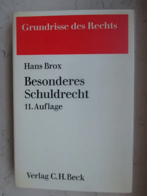 Hans Brox: Besonderes Schuldrecht, 11. Aufl. 1984, Taschenbuch, guter Zustand