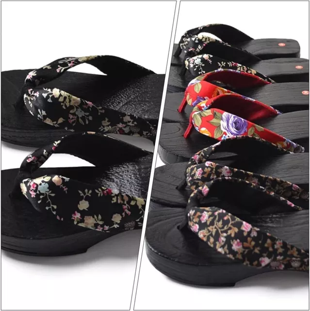 1 PAIR JAPANESE Traditional Sandals Geta Wooden Clogs Shoes Kimono ...