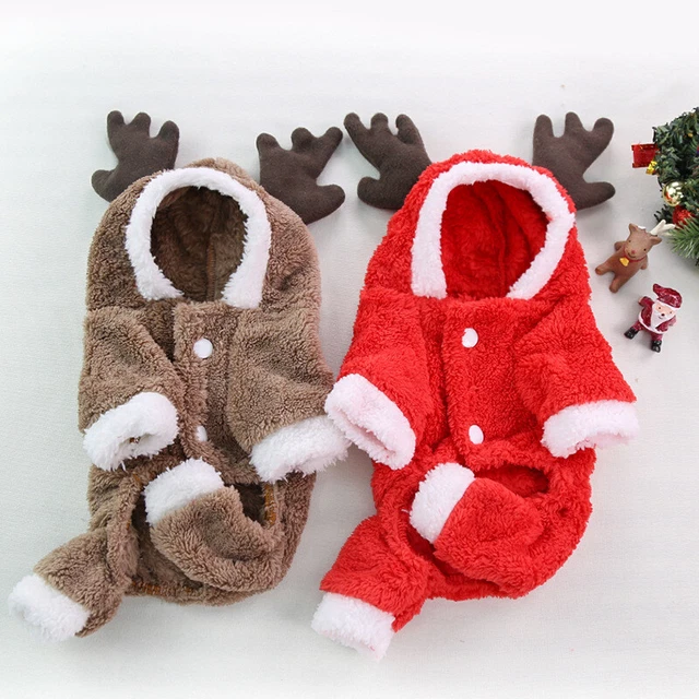 Haustier Hund Weihnachten Kapuzenpullover Xmas Hundebekleidung Mantel Jacke