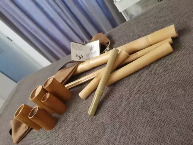 BAMBOO MASSAGE KIT  set per massaggio con bambù bastoncini canne di bambu ITALY