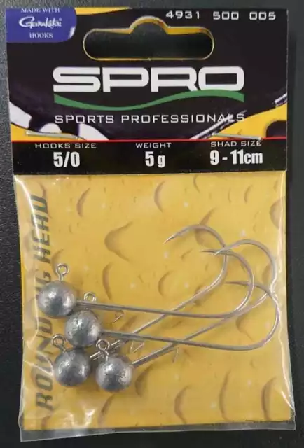 SPRO Gamakatsu Round Jig Head 22 5/0 5g 4 Stück Jigkopf Jighead Bleikopf NEW OVP