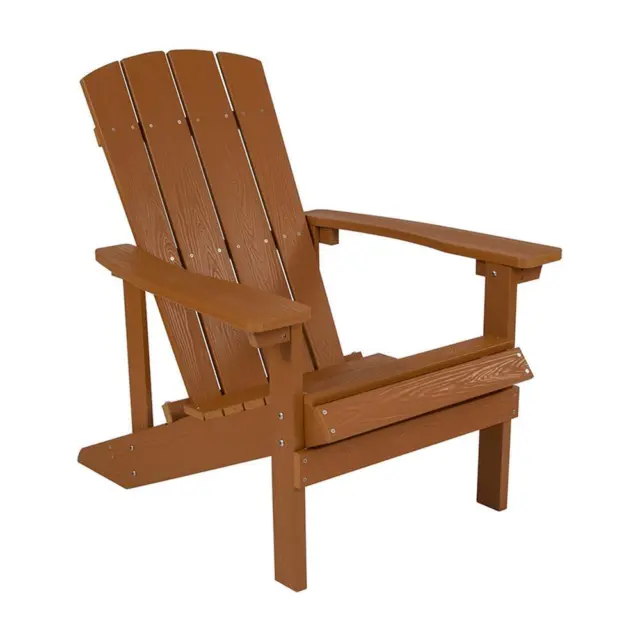 Adirondack Lounging Chair with Wide Back - Teak Faux Wood