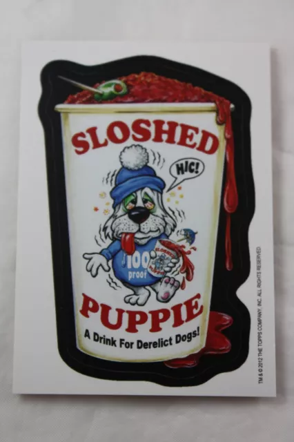 Sloshed Puppie Topps 2012 Wacky Packages Old School 4 Sticker Trading Card