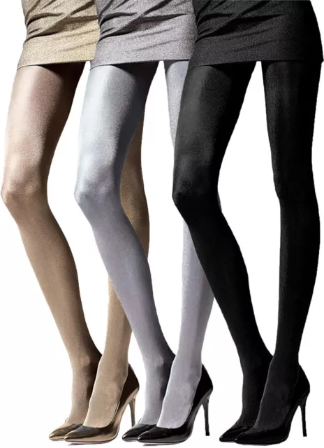Luxury Lurex Footless Tights Black/Silver Gold Glitter Quality