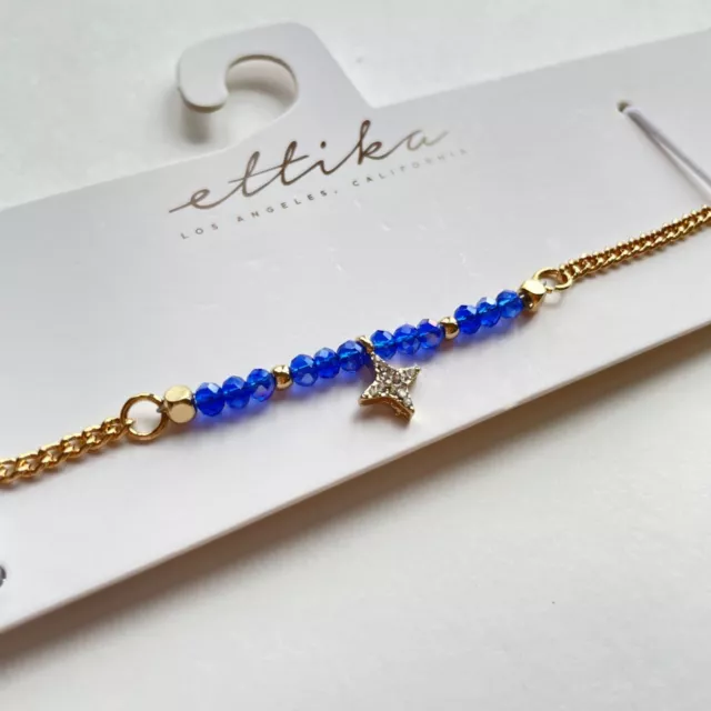NWT Ettika | Revolve Blue Beaded Star Delicate Choker Necklace 2