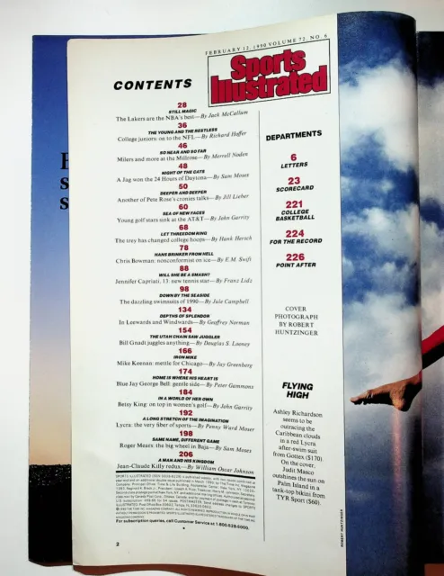1990 FEBRUARY 12 Sports Illustrated Swimsuit Magazine Judit Masco ...