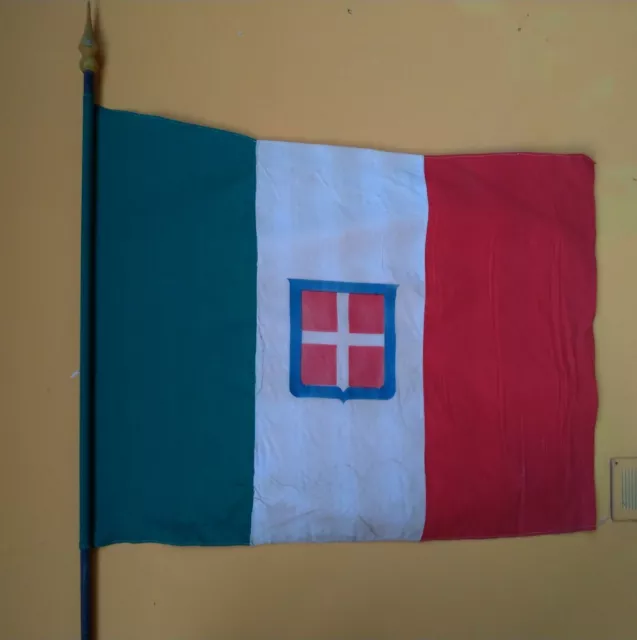 Bandiera Regno Italia Tricolore Antica SAVOIA WW1 WW2 Puntale Asta militaria REI