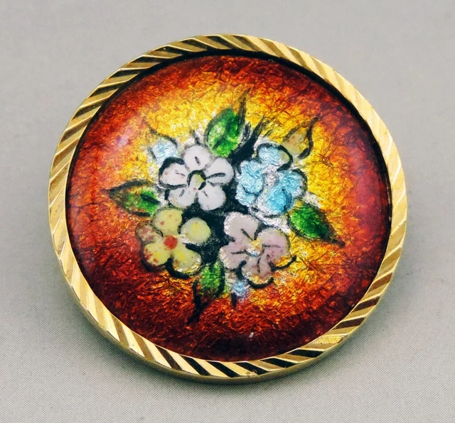 BELLE BROCHE ANCIENNE XIXème / PORTE-PHOTO , S'OUVRE DERRIERE ! / En PLAQUE OR EUR 50,00 - FR