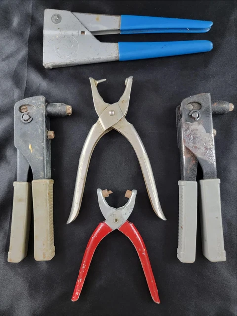 Vintage Riveter Rivet Gun Lot Pop Rivetool PRG410 Bernard Swingline & Other