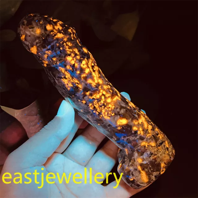 5.7" Natural Yooperite Male Penis quartz Flame's Stone crystal skull Massager1pc