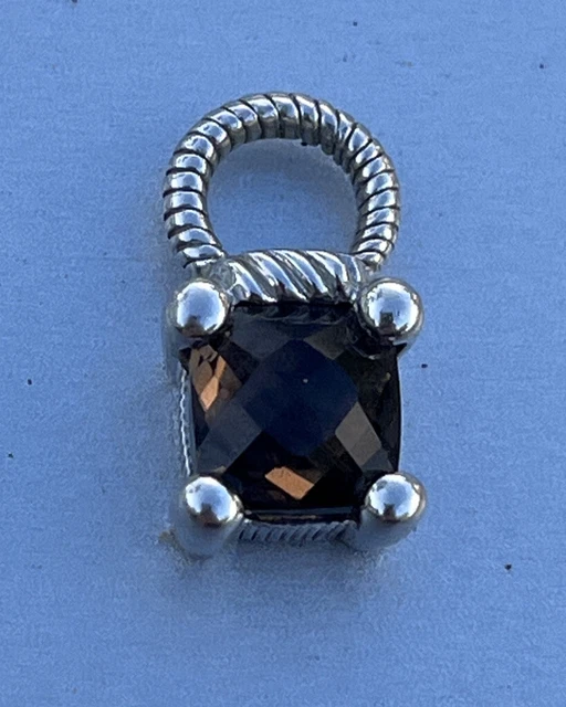 Judith Ripka, Sterling Silver Smoky Quartz Pendant/ Charm Judith Ripka, Sterling Silver Smoky Quartz Pendant/ Charm
