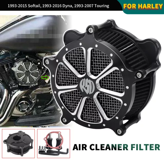 Black Cut Air Cleaner Intake Filter For Harley Dyna Wide Glide FXDWG Night Train