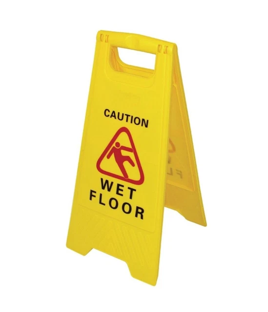 Cavalletto Richiudibile Per Cartelli 'Pavimento Bagnato' E 'Fuori Servizio' - PVC Giallo 200x200/300mm