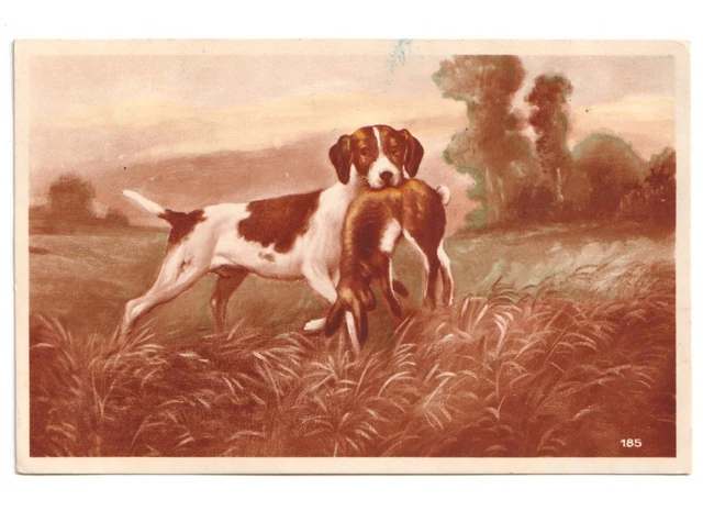 Ancienne Carte Postale Début 1900, Motif Chasse, "La Proie De Chasse Tuch Oilette Jagdwild"