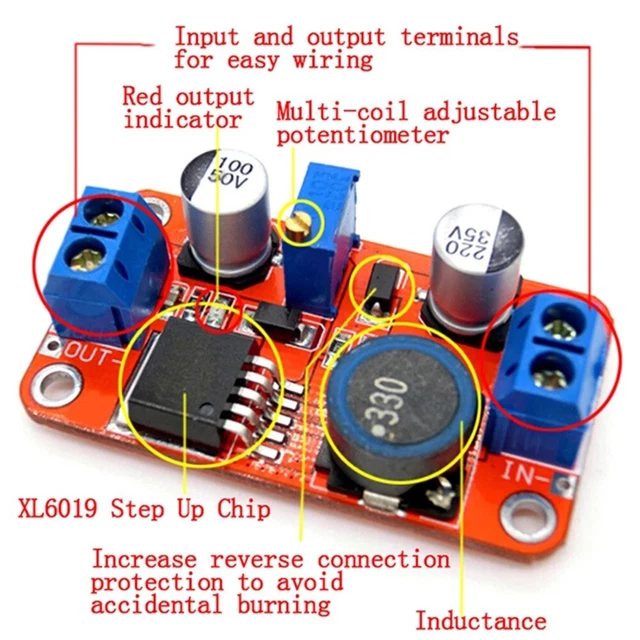 Convertisseur de module d'alimentation Boost 220 KHz convertisseur protection bo