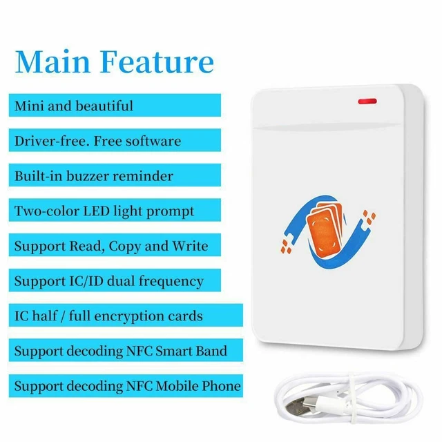 Copiatrice RFID 125 KHz 13,56 MHz set scrittore lettore macchina singola