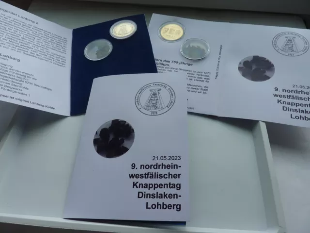 9. NRW Knappentag 23.5.23 Dinslaken-Lohberg Medaille+Kohle im Folder