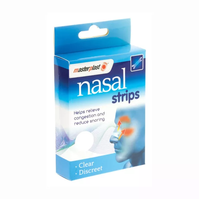 Masterplast Nasal Nose Strips Pack Of 20 Relieve Congestion Snoring Relief Sleep