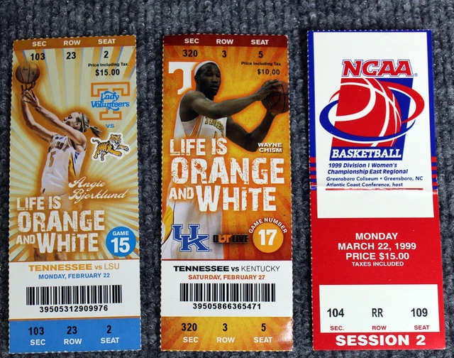 Tennessee Lady VOLS Tickets Stubs Pat Summitt SEC Tournament - Lot of 13 3