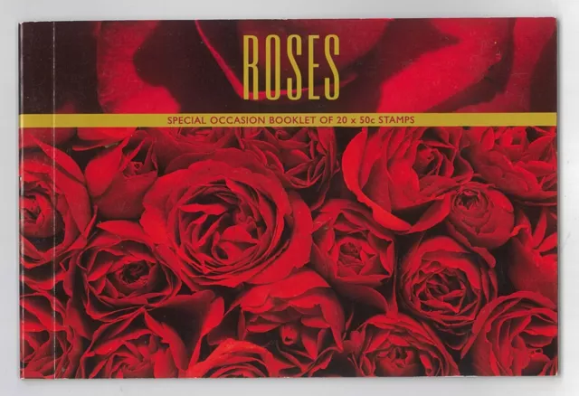 Australian Prestige Stamp Booklet - 20x50c Roses Stamps/Special Occasion MUH