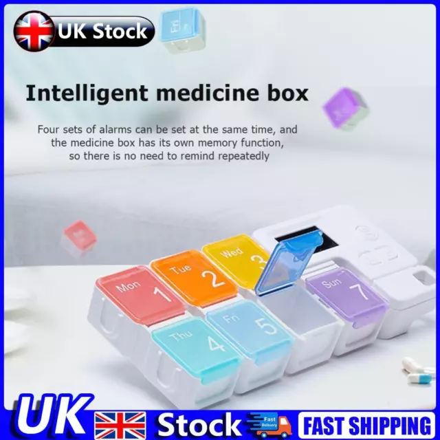 Electronic Medicine Drug Storage Alarm Box Timing Reminder Week Smart Pill Case