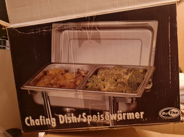 Chafing Dish Speisenwärmer Edelstahl 18/10 hochglanzpoliert 2-teiliger Einsatz