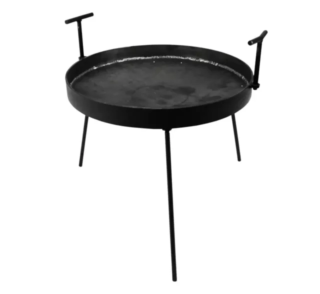 Outdoor 15' (40 cm) cast iron cooking pan on legs (with clining brush)