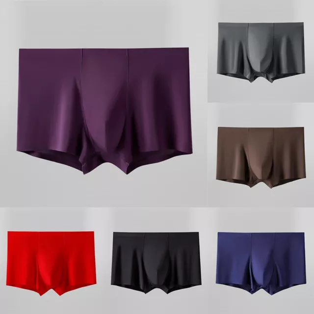 SEXY MEN ICE Silk Long Leg Boxer Briefs Pouch Underwear Shorts Trunks  Underpants $17.92 - PicClick AU