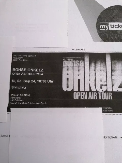 1 Ticket Böhse Onkelz Neu Ulm 03.09