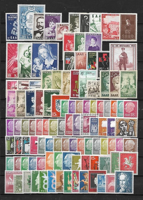 Saarland 1953 - 1959 komplett postfrisch