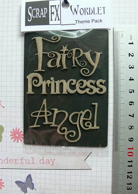 CHIPBOARD Die Cut 3 Styles - FAIRY - WORDS - WINGS Scrap FX Choice F