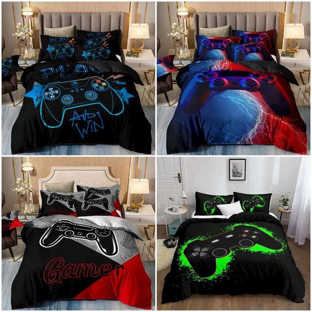 Gamepad Quilt Doona Duvet Cover Bedding Set Single Double Queen Size Pillowcases
