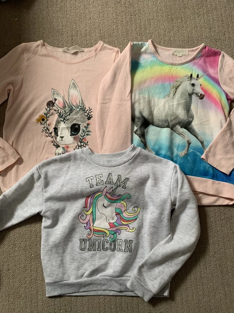 Girls 10 years jumper bundle unicorn rabbit H&M Primark