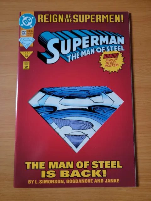 Superman The Man of Steel #22 Die-Cut Cover ~ NEAR MINT NM ~ 1993 DC Comics