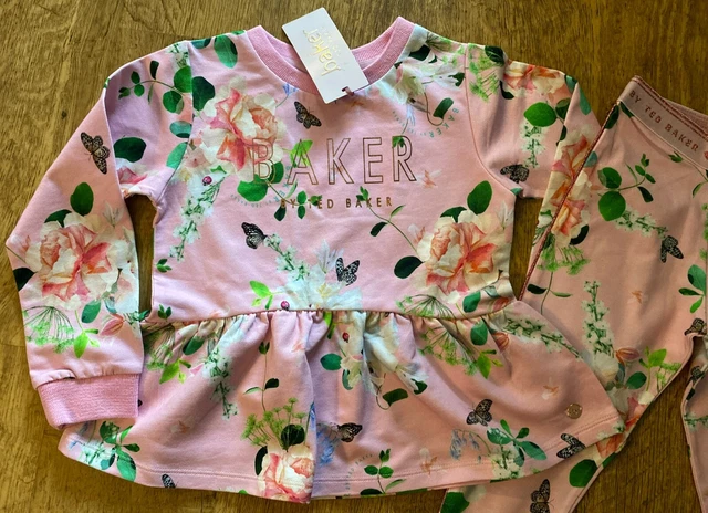 BNWT Ted Baker 4-5 years sweater leggings outfit floral set New rose designer 2