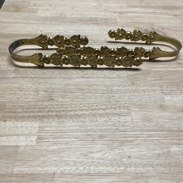 Vintage Solid Brass Curtain Drape Tie Backs Hooks Wall Mounted India Set of 2