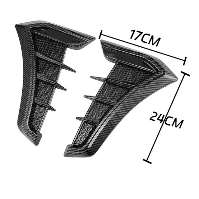 2× Universal Carbon Fiber Side Vent Car SUV Air Flow Fender Grille Decorative