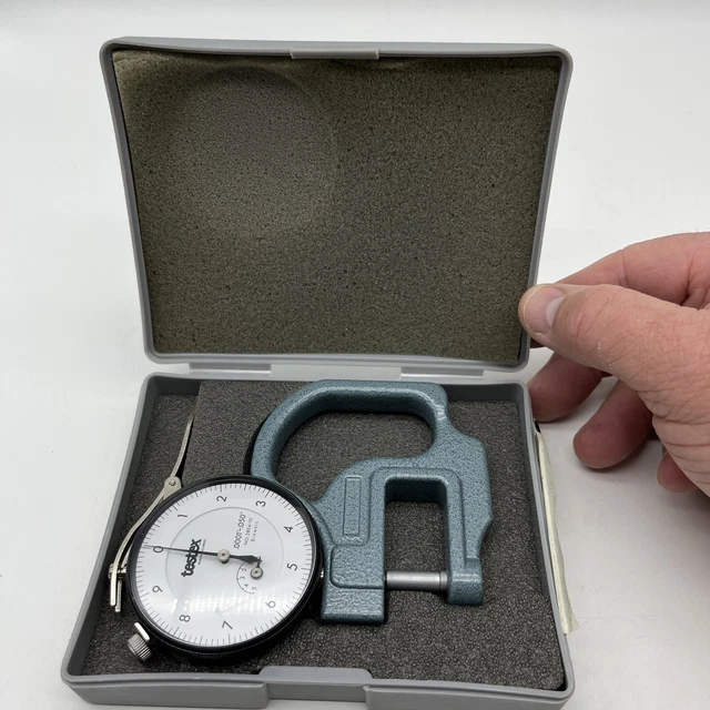 TESTEX DIAL INDICATOR Thickness Gauge 2804-10 One Hand .0001”-.050