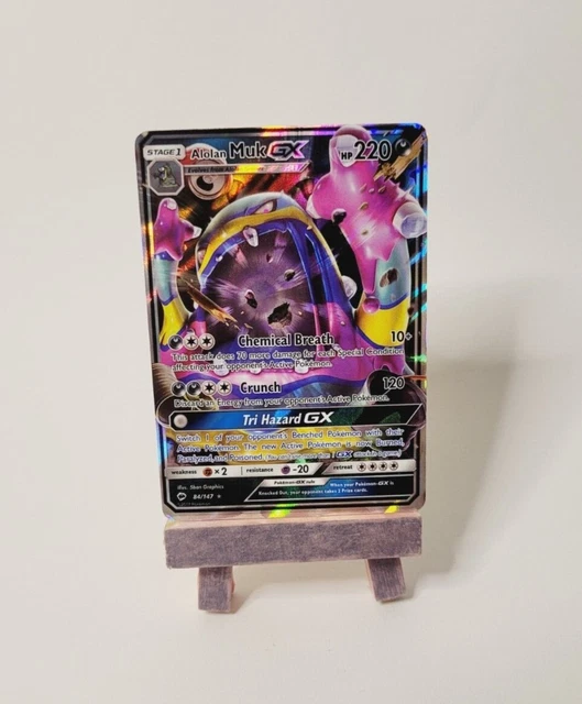 Original Pokemon Alolan Muk GX -  HOLO Karte 84/147 - Englisch - NM