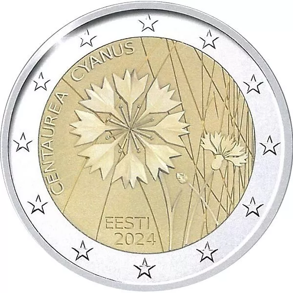 2 Euro Commemorativa Estonia 2024 - Fiordaliso - Fdc Unc -