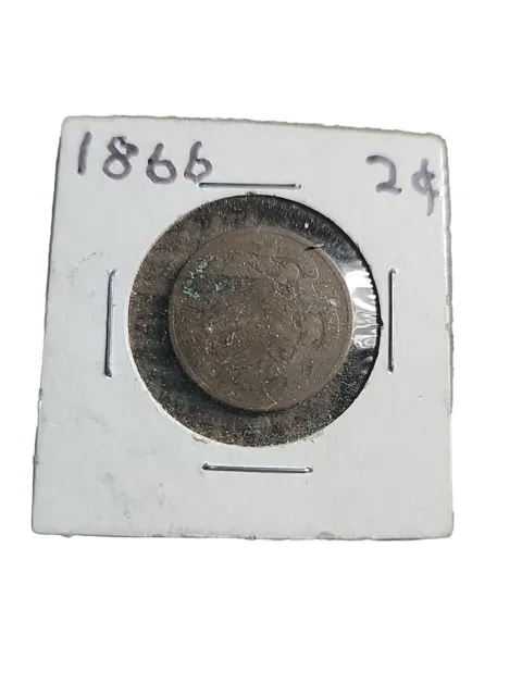 1866 Two Cent Piece, Choice XF++ Tougher Coin