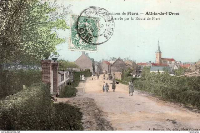 S4467 cpa 61 Athis de l'Orne - Arrival by road from Flers