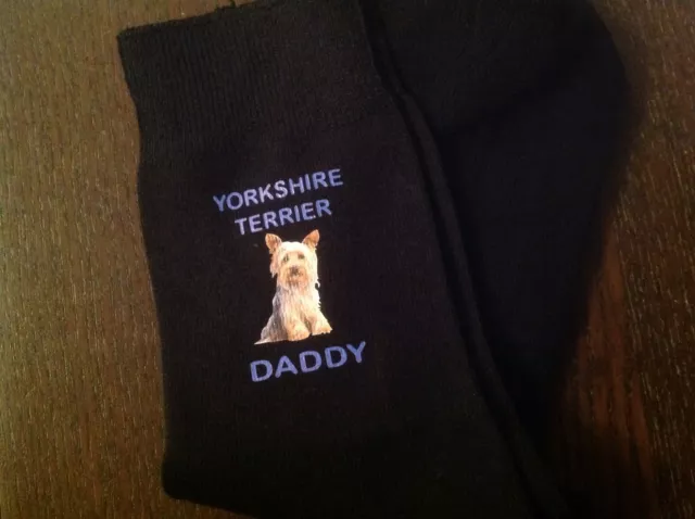 Yorkshire Terrier Daddy Socks Birthday Christmas Present Dad Yorkie Gift Bag