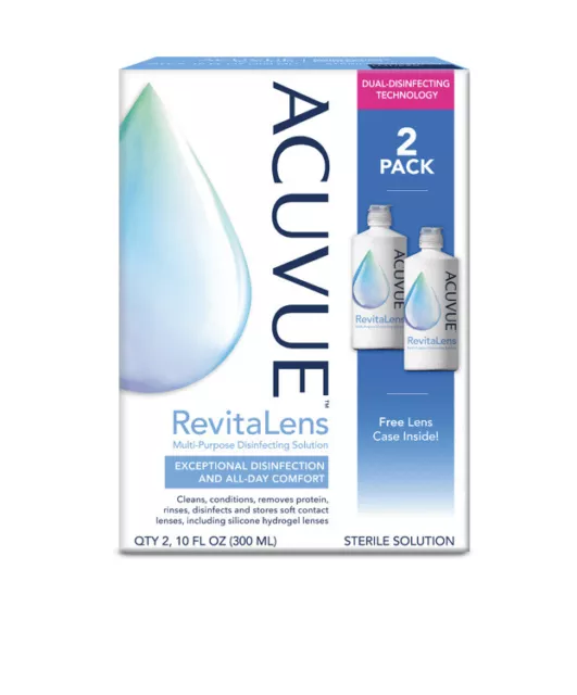 Solución de lentes de contacto desinfectantes multipropósito RevitaLens paquete de 2 oz 10