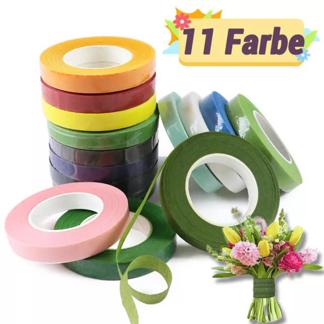 FLORIST STIELBAND, DRAHT BLUMENARBEIT, KNOPFLÖCHER, 11 Farben verfügbar