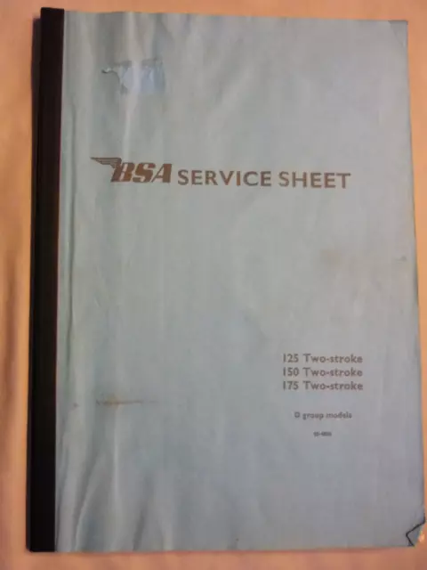 Bsa Bantam Service Sheet 125 150 175 2 Stroke D Group Models