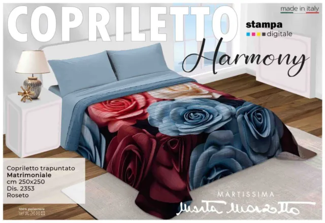 Trapuntino Copriletto Primaverile Marta Marzotto "Floreale" Letto Matrimoniale 2